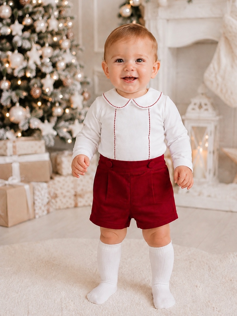 NWT Edgehill Collection x The Broke Brooke Baby Boys Berrett Velvet Set Sz 12